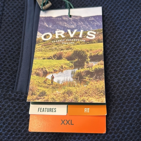 Orvis XXL navy blue 1/4 zip pullover - Picture 2 of 11